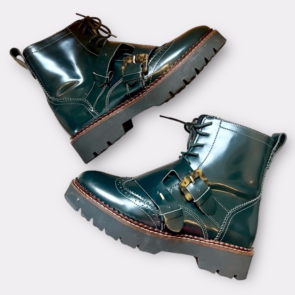 Scotch & Soda Maison Olivine Leather Brogue Boot Ankle Hiking Moto Boots EU 39 - Picture 14 of 14